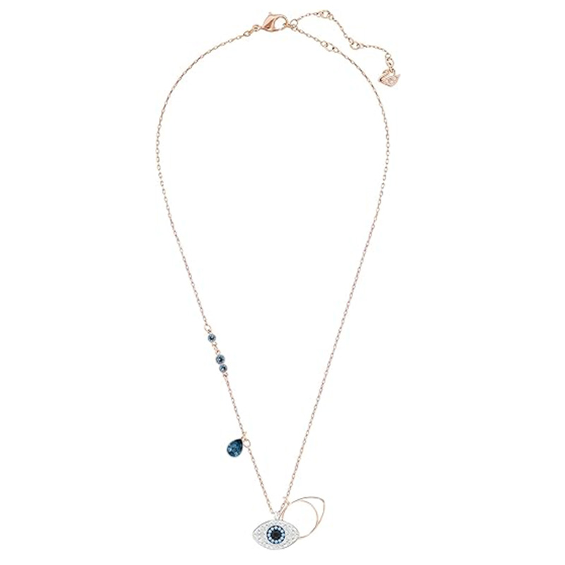 Stralende Guardian Evil Eye-hangerketting met blauwe zirkoonaccenten, een symbool van elegantie, bescherming en tijdloze stijl