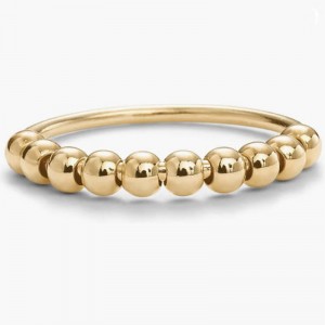 Minimalistisch 18K goud-Geplaatste kralenstapelring - elegant & Veelzijdige dagelijkse band voor gelaagdheid of solo -slijtage