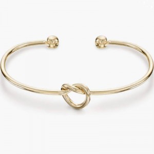 4K GOUD VOOR VOOR ALTIJD LIEFDE KNOT IN ONTIERITY Bangle armbanden voor vrouwen verstelbare gouden armbandarmband voor vrouwen elegant goud-Geplaatste open manchetarmband met knoopontwerp - moderne minimalistische sieraden voor dagelijkse kleding en speciale gelegenheden